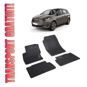 Set 4 covorase Ford Grand C-Max 2010-2019, din cauciuc 100%, compatibile cu autoturismul FORD Grand