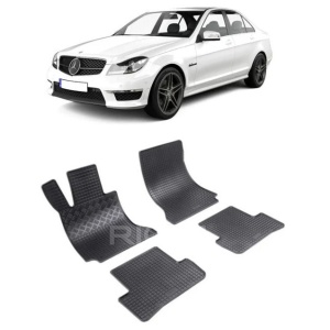 Set 4 covorase Mercedes C-Klasse 2007-2014, din cauciuc 100%, compatibile cu autoturismul MERCEDES C-Klasse v1944