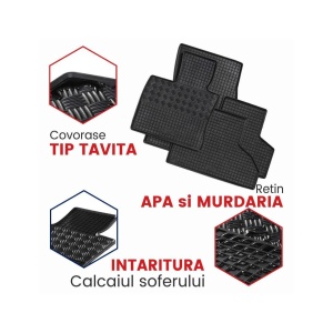 Set 4 covorase Mercedes Cla 2004, din cauciuc 100%, compatibile cu autoturismul MERCEDES CLA v2381