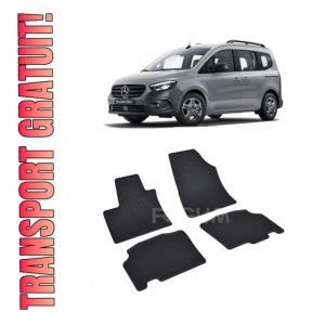 Set 4 covorase Mercedes T-Klasse 2022-prezent, din cauciuc 100%, compatibile cu autoturismul MERCEDES T-Klasse