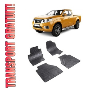 Set 4 covorase Nissan Navara 2010-2015, din cauciuc 100%, compatibile cu autoturismul NISSAN Navara