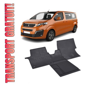 Set 4 covorase Peugeot E-Traveller 2M 2016-prezent, din cauciuc 100%, compatibile cu autoturismul PEUGEOT e-Traveller