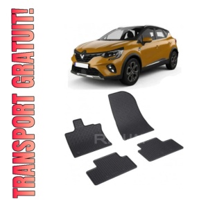 Set 4 covorase Renault Captur 2020-prezent, din cauciuc 100%, compatibile cu autoturismul RENAULT Captur