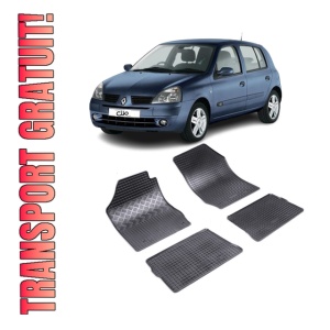 Set 4 covorase Renault Clio Ii 1998-2005, din cauciuc 100%, compatibile cu autoturismul RENAULT Clio