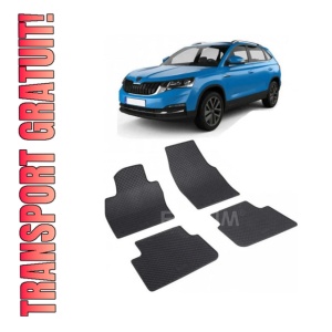 Set 4 covorase Skoda Kamiq 2019-prezent, din cauciuc 100%, compatibile cu autoturismul SKODA Kamiq