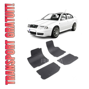 Set 4 covorase Skoda Octavia I 1997-2004, din cauciuc 100%, compatibile cu autoturismul SKODA Octavia