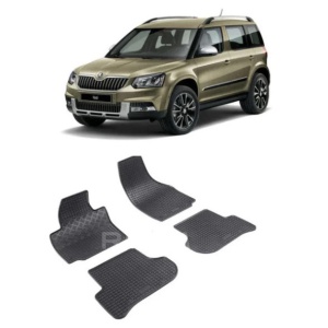 Set 4 covorase Skoda Yeti 2009-2017, din cauciuc 100%, compatibile cu autoturismul SKODA Yeti v4145