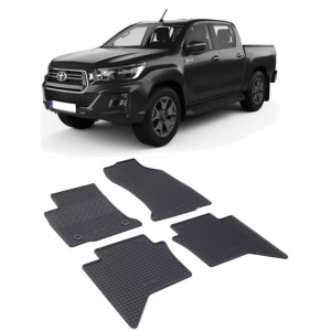 Set 4 covorase Toyota Hilux Double Cab 2016-prezent, din cauciuc 100%, compatibile cu autoturismul TOYOTA Hilux v4330