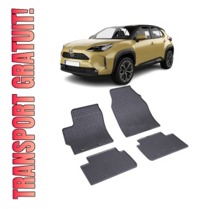 Set 4 covorase Toyota Yaris Cross Hybrid 2021-prezent, din cauciuc 100%, compatibile cu autoturismul TOYOTA Yaris