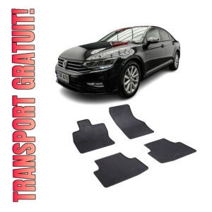 Set 4 covorase Volkswagen Passat 2014- 2021, din cauciuc 100%, compatibile cu autoturismul Volkswagen Passat