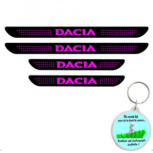Set 4 protectii praguri auto autoadezive Dacia model 3 si breloc Succes, accesorii pentru autoturismul tau - masina v249008