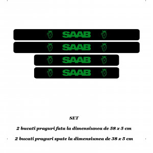 Set 4 protectii praguri auto, autoadezive Saab si breloc Succes, accesorii pentru autoturismul tau - masina v247148
