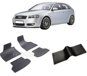 Set 5 covorase AUDI A3 8P din 05.2003-01.2013, cu covoras tunel median, CAROSERIE HATCHBACK, Presuri cauciuc 100%, compatibil cu autoturismul AUDI A3 8P, Rigum - Img 2