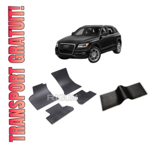 Set 5 covorase AUDI Q5 8R din 11.2008-12.2016, cu covoras tunel median, CAROSERIE SUV, Presuri cauciuc 100%, compatibil cu autoturismul AUDI Q5 8R, Rigum