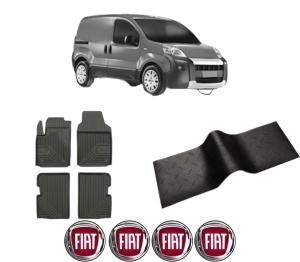Set 5 covorase auto FIAT 500 (312_) din 2001-2005, cu covoras tunel median, presuri auto din cauciuc, 4x Stickere auto cu FIAT - Img 2