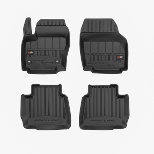 Set 5 covorase auto FORD MONDEO IV Turnier (BA7) din 2012-2019, cu covoras tunel median, presuri auto din cauciuc, 4x Stickere auto cu FORD - Img 3