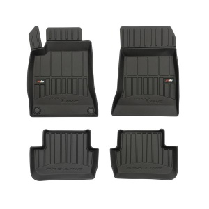 Set 5 covorase auto MERCEDES-BENZ CLA Coupe (C117) din 2017-2020, cu covoras tunel median, presuri auto din cauciuc, 4x Stickere auto cu MERCEDES-BENZ - Img 3