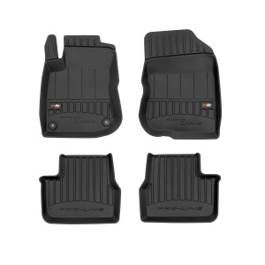 Set 5 covorase auto PEUGEOT 208 I (CA_, CC_) din 2010-2014, cu covoras tunel median, presuri auto din cauciuc, 4x Stickere auto cu PEUGEOT - Img 3