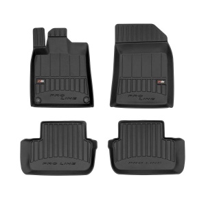 Set 5 covorase auto PEUGEOT 407 SW (6E_, 6D_) din 2019-2024, cu covoras tunel median, presuri auto din cauciuc, 4x Stickere auto cu PEUGEOT - Img 3