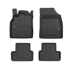 Set 5 covorase auto RENAULT MEGANE III Hatchback (BZ0/1_, B3_) din 2009-2017, cu covoras tunel median, presuri auto din cauciuc, 4x Stickere auto cu RENAULT - Img 3