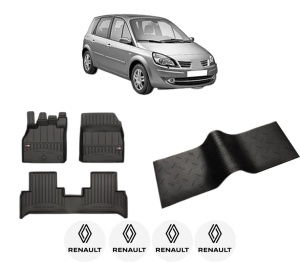 Set 5 covorase auto RENAULT SCENIC III (JZ0/1_) din 2009-2018, cu covoras tunel median, presuri auto din cauciuc, 4x Stickere auto cu RENAULT - Img 2