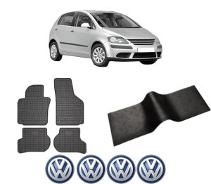 Set 5 covorase auto Volkswagen GOLF PLUS V (5M1, 521) din 2008-2013, cu covoras tunel median, presuri auto din cauciuc, 4x Stickere auto cu Volkswagen - Img 2
