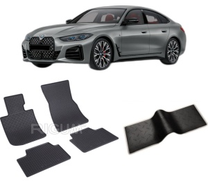 Set 5 covorase BMW SERIA 4 G26 din 2022-PREZENT, cu covoras tunel median, CAROSERIE GRAN COUPÉ 4 USI, Presuri cauciuc 100%, compatibil cu autoturismul BMW SERIA 4 G26, Rigum - Img 2