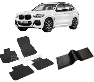 Set 5 covorase BMW X3 G01 din 11.2017-PREZENT, cu covoras tunel median, CAROSERIE SUV, Presuri cauciuc 100%, compatibil cu autoturismul BMW X3 G01, Rigum - Img 2