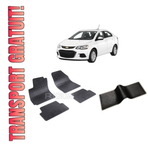 Set 5 covorase CHEVROLET AVEO T300 din 07.2011-PREZENT, cu covoras tunel median, CAROSERIE SEDAN, Presuri cauciuc 100%, compatibil cu autoturismul CHEVROLET AVEO T300, Rigum