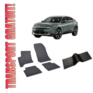 Set 5 covorase CITROEN C4 III MHEV FACELIFT din 03.2025-PREZENT, cu covoras tunel median, CAROSERIE HATCHBACK, Presuri cauciuc 100%, compatibil cu autoturismul CITROEN C4 III MHEV FACELIFT, Rigum