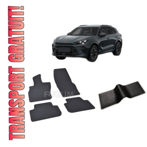 Set 5 covorase CUPRA TERRAMAR din 09.2024-PREZENT, cu covoras tunel median, CAROSERIE SUV, Presuri cauciuc 100%, compatibil cu autoturismul CUPRA TERRAMAR, Rigum