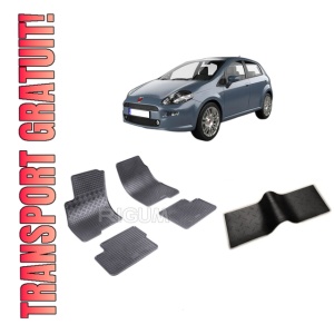 Set 5 covorase FIAT GRANDE PUNTO din 10.2005-08.2018, cu covoras tunel median, CAROSERIE HATCHBACK, Presuri cauciuc 100%, compatibil cu autoturismul FIAT GRANDE PUNTO, Rigum