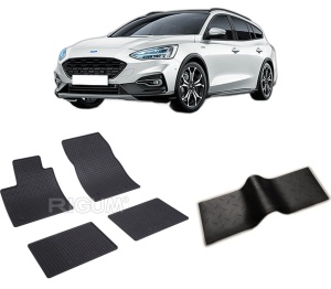 Set 5 covorase FORD FOCUS IV ACTIVE din 09.2018-PREZENT, cu covoras tunel median, CAROSERIE SUV, Presuri cauciuc 100%, compatibil cu autoturismul FORD FOCUS IV ACTIVE, Rigum - Img 2