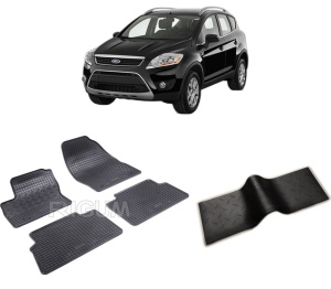 Set 5 covorase FORD KUGA I din 02.2008-01.2013, cu covoras tunel median, CAROSERIE SUV, Presuri cauciuc 100%, compatibil cu autoturismul FORD KUGA I, Rigum - Img 2
