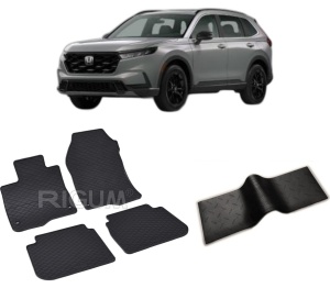 Set 5 covorase HONDA CR-V VI HYBRID din 08.2023-PREZENT, cu covoras tunel median, CAROSERIE SUV, Presuri cauciuc 100%, compatibil cu autoturismul HONDA CR-V VI HYBRID, Rigum - Img 2