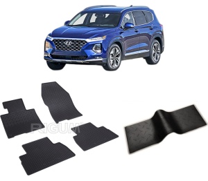 Set 5 covorase HYUNDAI SANTA FE IV din 08.2018-2020, cu covoras tunel median, CAROSERIE SUV, Presuri cauciuc 100%, compatibil cu autoturismul HYUNDAI SANTA FE IV, Rigum - Img 2