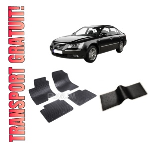 Set 5 covorase HYUNDAI SONATA din 2005-2009, cu covoras tunel median, CAROSERIE SEDAN, Presuri cauciuc 100%, compatibil cu autoturismul HYUNDAI SONATA, Rigum