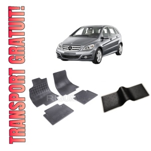 Set 5 covorase MERCEDES B-CLASS W245 din 06.2005-2011, cu covoras tunel median, CAROSERIE VAN, Presuri cauciuc 100%, compatibil cu autoturismul MERCEDES B-CLASS W245, Rigum