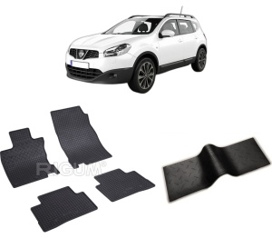 Set 5 covorase NISSAN QASHQAI II din 02.2014-05.2021, cu covoras tunel median, CAROSERIE SUV, Presuri cauciuc 100%, compatibil cu autoturismul NISSAN QASHQAI II, Rigum - Img 2