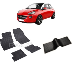 Set 5 covorase OPEL ADAM din 01.2013-05.2019, cu covoras tunel median, CAROSERIE HATCHBACK, Presuri cauciuc 100%, compatibil cu autoturismul OPEL ADAM, Rigum - Img 2