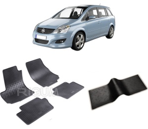Set 5 covorase OPEL ZAFIRA B din 05.2005-2014, cu covoras tunel median, CAROSERIE VAN 5 LOCURI, Presuri cauciuc 100%, compatibil cu autoturismul OPEL ZAFIRA B, Rigum - Img 2