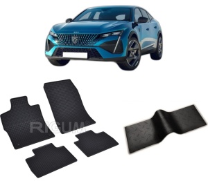 Set 5 covorase PEUGEOT 408 din 10.2022-PREZENT, cu covoras tunel median, CAROSERIE SUV, Presuri cauciuc 100%, compatibil cu autoturismul PEUGEOT 408, Rigum - Img 2