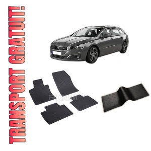 Set 5 covorase PEUGEOT 508 II din 11.2018-PREZENT, cu covoras tunel median, CAROSERIE COMBI, Presuri cauciuc 100%, compatibil cu autoturismul PEUGEOT 508 II, Rigum