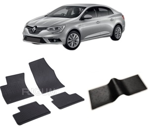 Set 5 covorase RENAULT MEGANE GRANDCOUPE IV din 01.2017-PREZENT, cu covoras tunel median, CAROSERIE SEDAN, Presuri cauciuc 100%, compatibil cu autoturismul RENAULT MEGANE GRANDCOUPE IV, Rigum - Img 2