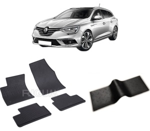 Set 5 covorase RENAULT MEGANE IV din 09.2016-PREZENT, cu covoras tunel median, CAROSERIE COMBI, Presuri cauciuc 100%, compatibil cu autoturismul RENAULT MEGANE IV, Rigum - Img 2