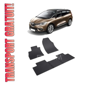 Set 5 covorase Renault Scenic / Grand Scenic 2016-2022, din cauciuc 100%, compatibile cu autoturismul RENAULT Scenic