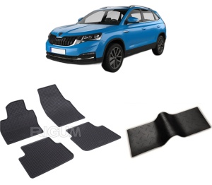 Set 5 covorase SKODA KAMIQ din 09.2019-PREZENT, cu covoras tunel median, CAROSERIE SUV, Presuri cauciuc 100%, compatibil cu autoturismul SKODA KAMIQ, Rigum - Img 2
