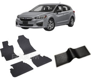 Set 5 covorase SUBARU IMPREZA V din 2017-2023, cu covoras tunel median, CAROSERIE HATCHBACK, Presuri cauciuc 100%, compatibil cu autoturismul SUBARU IMPREZA V, Rigum - Img 2