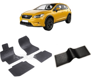 Set 5 covorase SUBARU XV I din 01.2012-2017, cu covoras tunel median, CAROSERIE SUV, Presuri cauciuc 100%, compatibil cu autoturismul SUBARU XV I, Rigum - Img 2