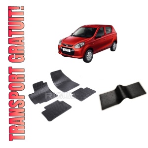 Set 5 covorase SUZUKI ALTO din 03.2009-2015, cu covoras tunel median, CAROSERIE HATCHBACK, Presuri cauciuc 100%, compatibil cu autoturismul SUZUKI ALTO, Rigum